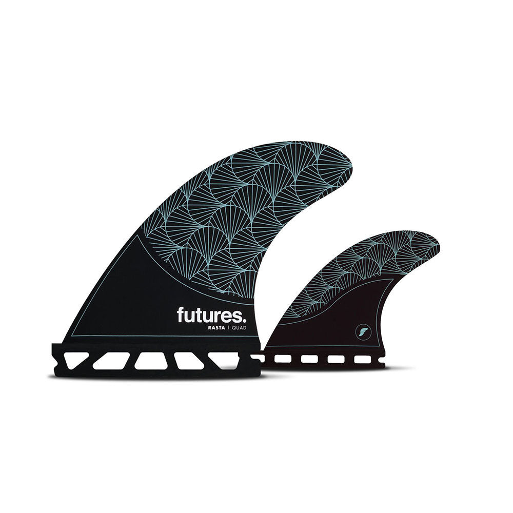 Futures Rasta Honeycomb Quad Fins - Black/Teal
