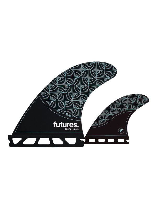 Futures Rasta Honeycomb Quad Fins - Black/Teal