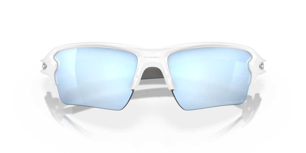 Oakley Flak 2.0 XL - Polished White Frame with Prizm Deep Water Polarized Lens