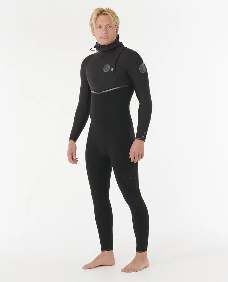 Rip Curl Mens E Bomb 5/4 Zip Free Hooded Wetsuit