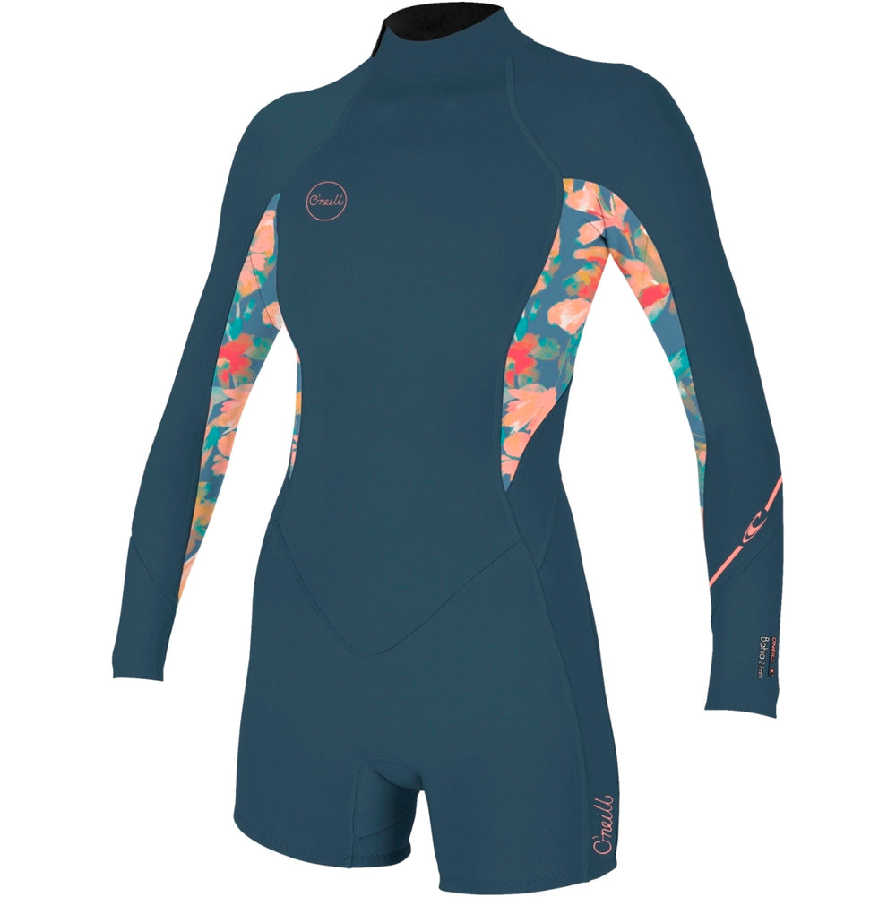O'Neill Womens Bahia 2/1 Back Zip Spring Suit - Copenblu/Painted Tropics/Copenblu