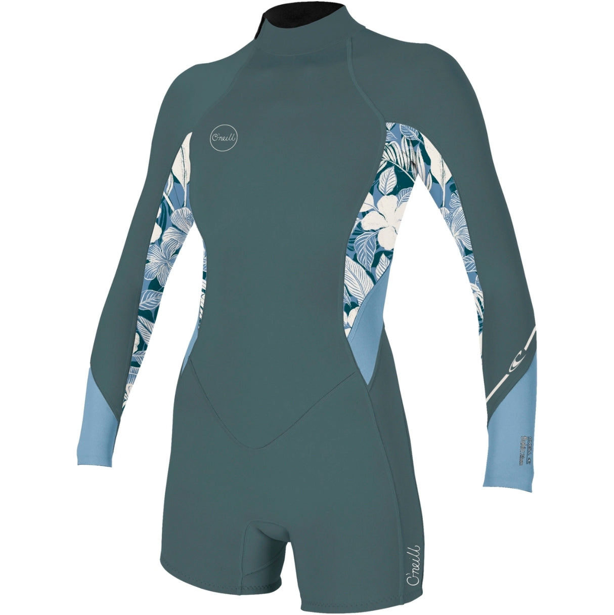 O'Neill Womens Bahia 2/1 Back Zip Spring Suit - Shade/Palmento Tropics/Fade Denim