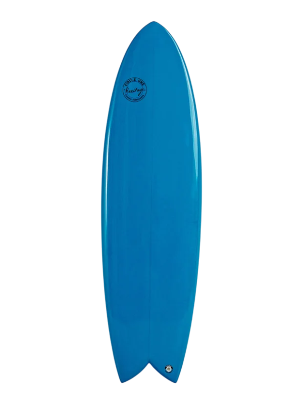 Circle One Heritage Keel Twin Fish Surfboard - Sky Blue