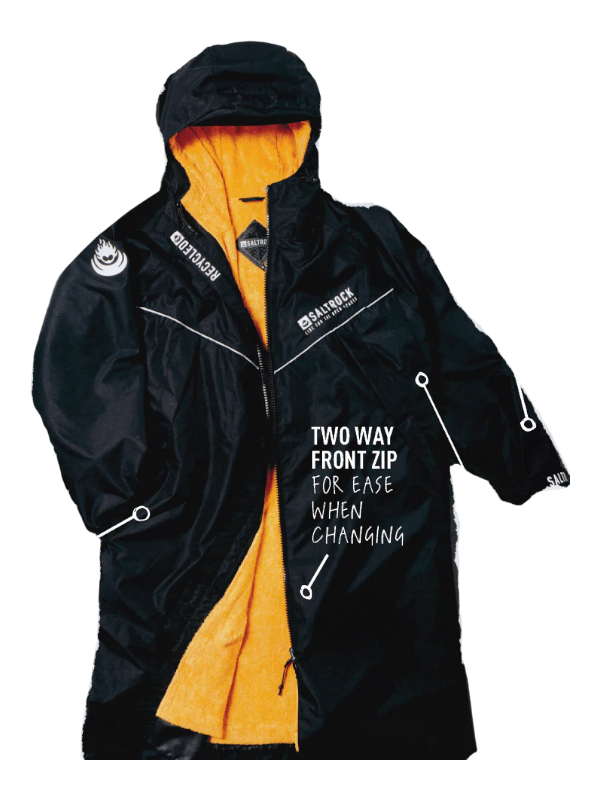 Saltrock 3 in 1 Recycled Changing Robe - Black/Yellow