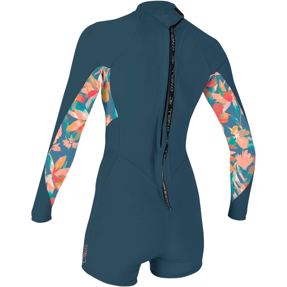 O'Neill Womens Bahia 2/1 Back Zip Spring Suit - Copenblu/Painted Tropics/Copenblu