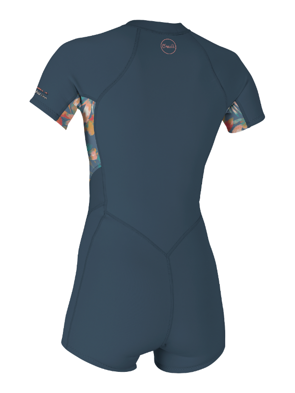 O'Neill Womens Bahia 2/1 Front Zip Shorty - Copenblu/Painted Tropics/Copenblu