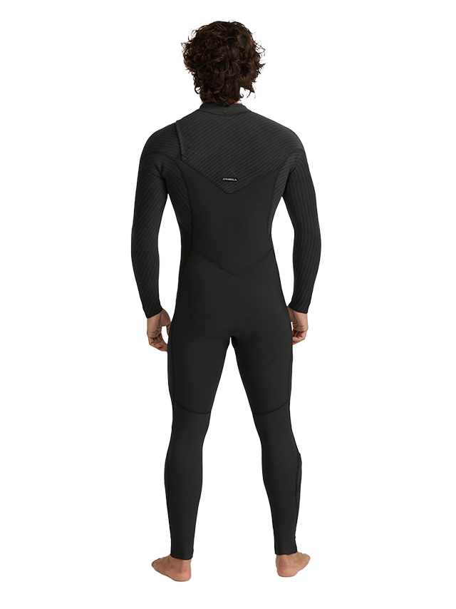 O'Neill Mens Hyperfreak 4/3+ Chest Zip Wetsuit - Black/Black