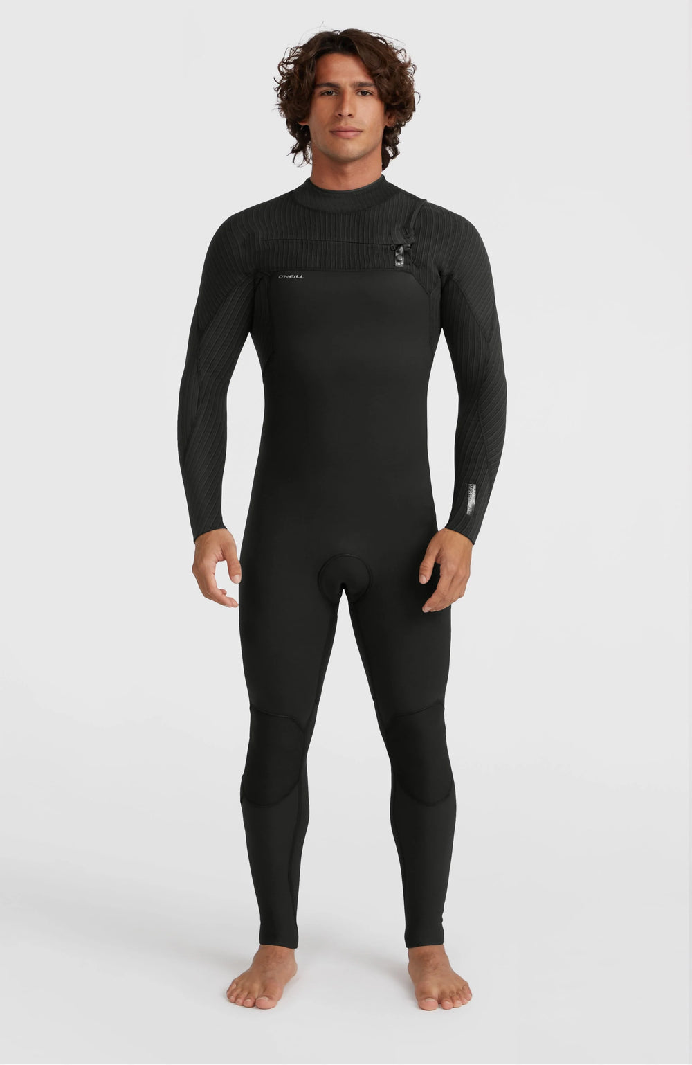 O'Neill Mens Hyperfreak 4/3+ Chest Zip Wetsuit - Black/Black