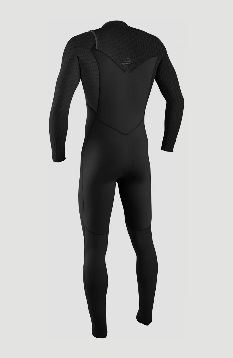 O'Neill Mens Hyperfreak 4/3+ Chest Zip Wetsuit - Black/Black