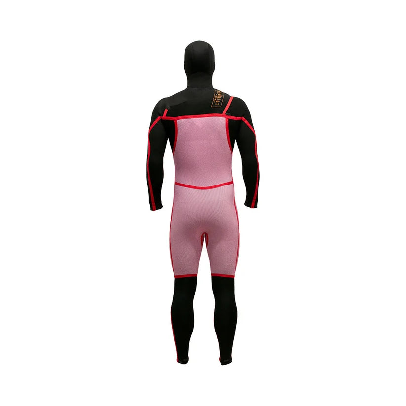 Alder Mens EVO Fire MX Hooded 6/4 Chest Zip Wetsuit - Black
