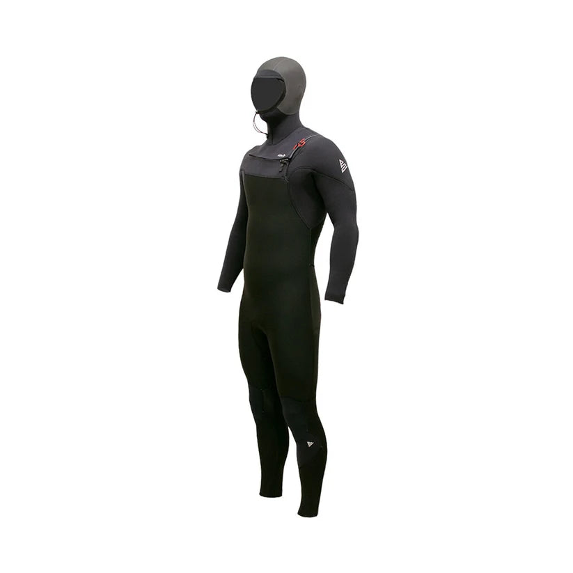 Alder Mens EVO Fire MX Hooded 6/4 Chest Zip Wetsuit - Black