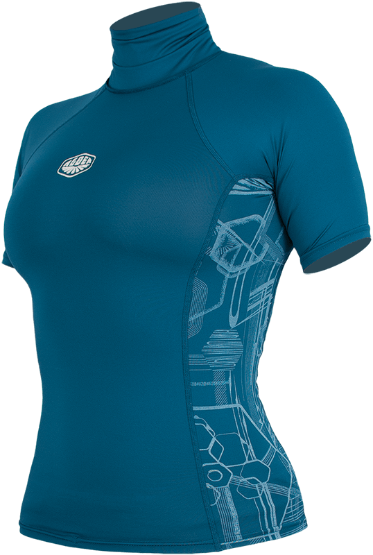 Alder Ladies Cruz Short Slevee Rash Vest - Marina-Rash Vests & Thermal Vests-troggs.com