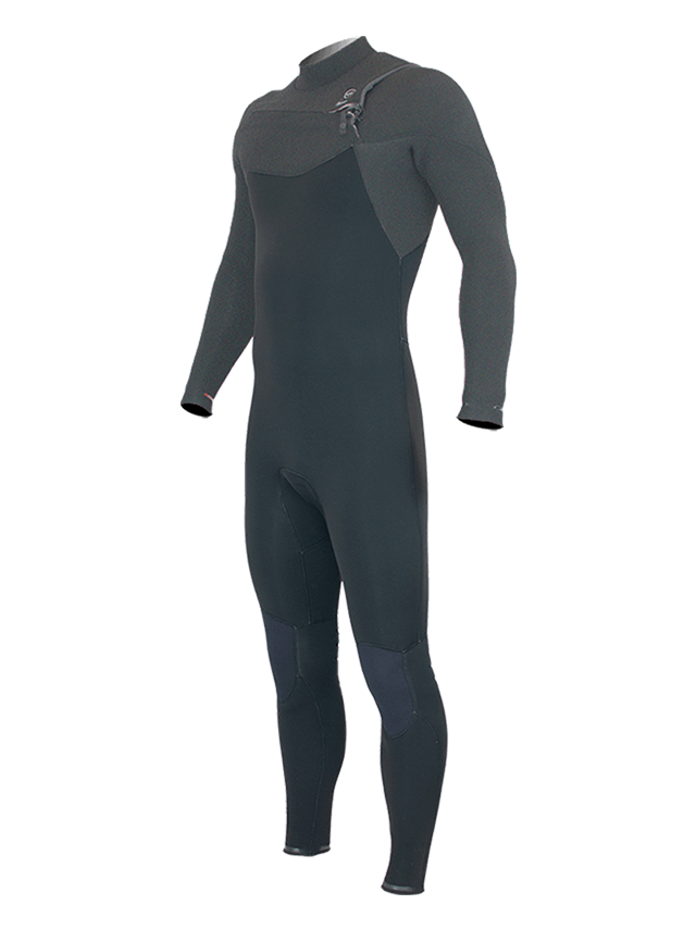 Alder Mens Luxe FX 5/4 Chest Zip Wetsuit - Black