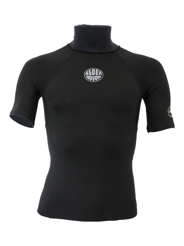 Alder Mens Spirit PolyPro Short Sleeve Rash Vest - Black