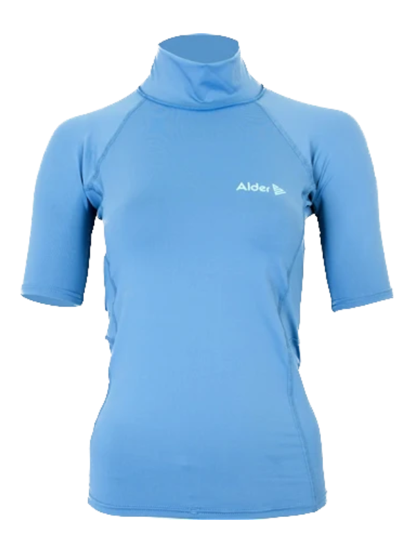 Alder Womens Cruz Short Sleeve Rash Vest - Light Blue