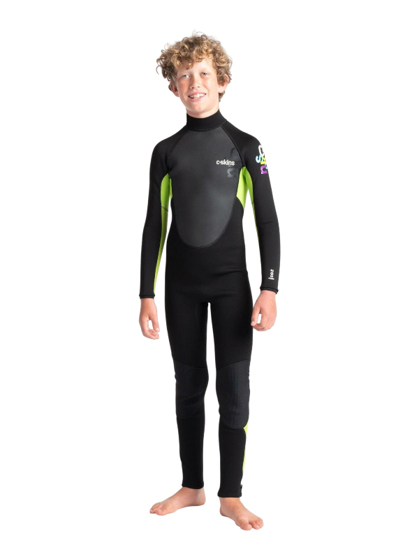 C-Skins Junior Element 3/2 Wetsuit - Black/Lime/Multi
