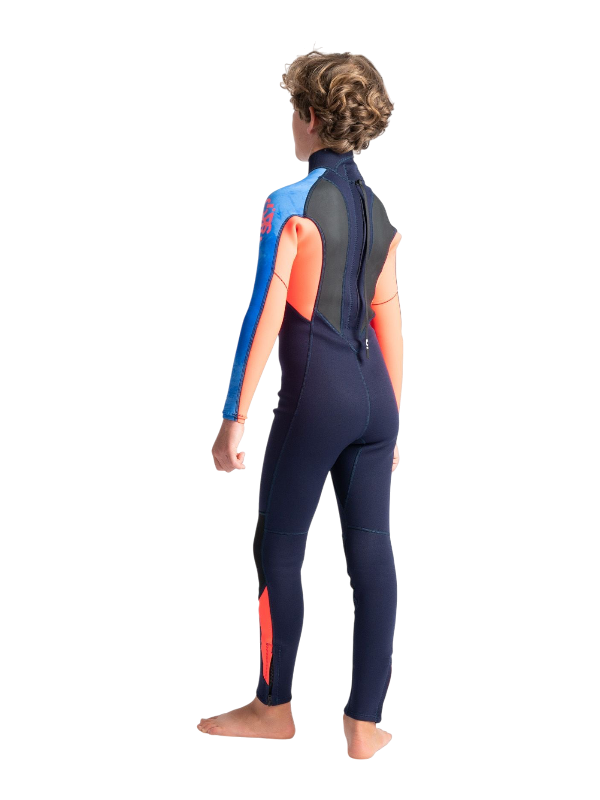C-Skins Junior Element 3/2 Wetsuit - Slate/Red/Blue Tie-Dye