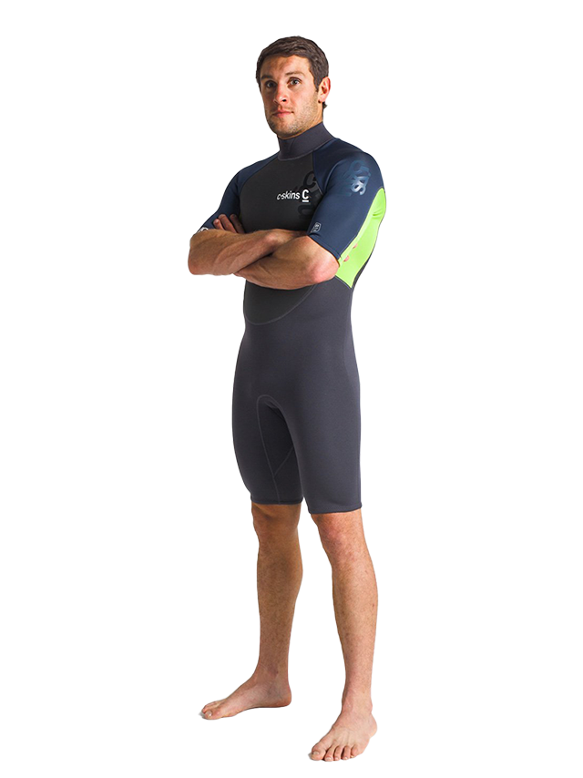 C-Skins Mens Element 3/2 Shorty - Black/Lime