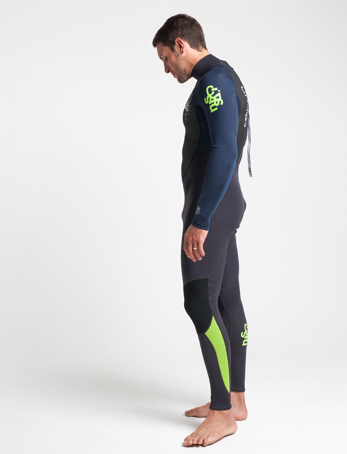 C-Skins Mens Element 3/2 Wetsuit - Anthracite/Slate/Lime-Mens Wetsuits-troggs.com