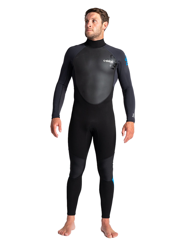 C-Skins Mens Element 3/2 Wetsuit - Black/Anthracite/Cyan