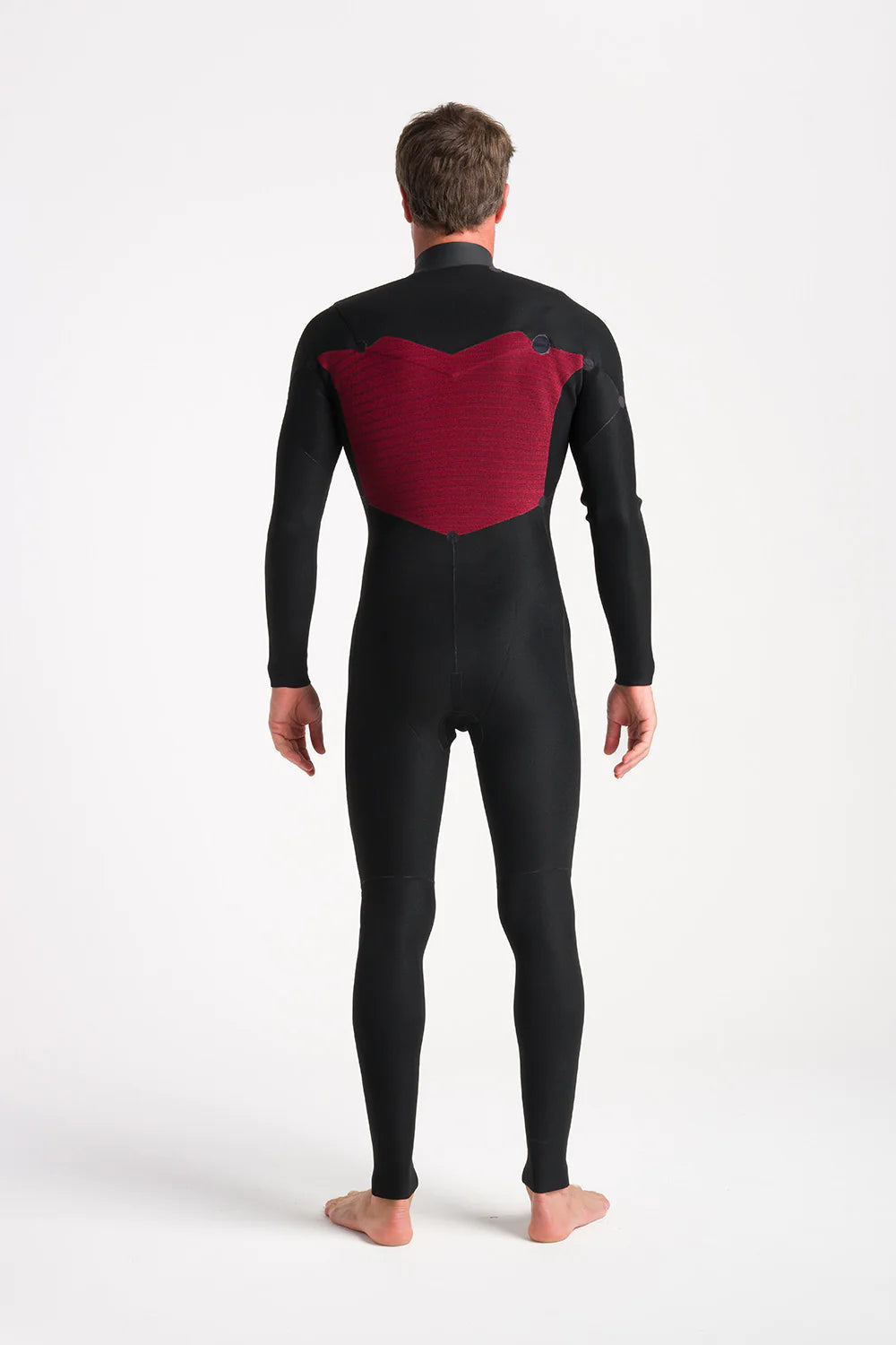 C-Skins Mens NuWave Session 4/3 Chest Zip Wetsuit - Black X/Bluestone/Saffron-Mens Wetsuits-troggs.com