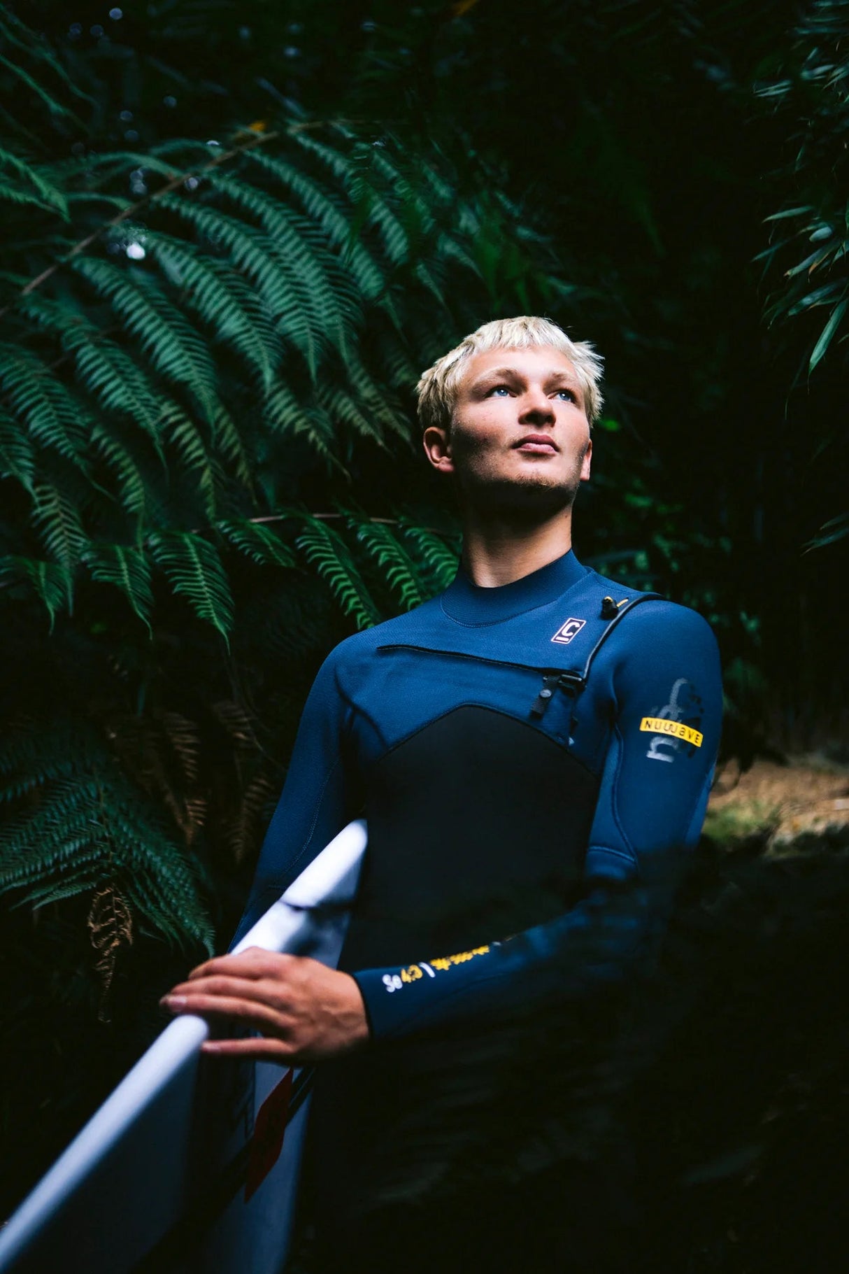 C-Skins Mens NuWave Session 4/3 Chest Zip Wetsuit - Black X/Bluestone/Saffron-Mens Wetsuits-troggs.com