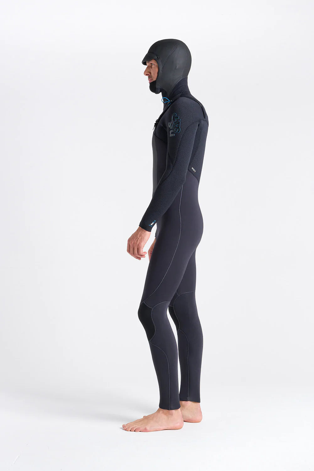 C-Skins Mens ReWired 5/4 Hooded Wetsuit - Anthracite/ Black X/ Petrol-Mens Wetsuits-troggs.com