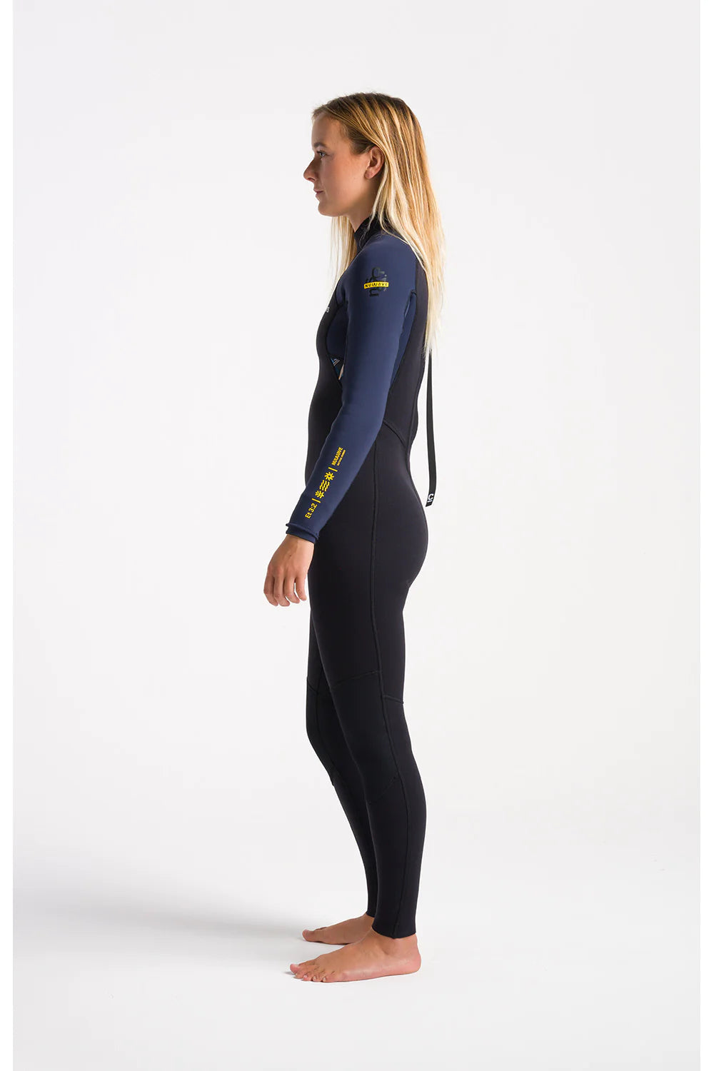 C-Skins Womens NuWave Element 3/2 Wetsuit - Black/Slate/Saffron-Womens Wetsuits-troggs.com