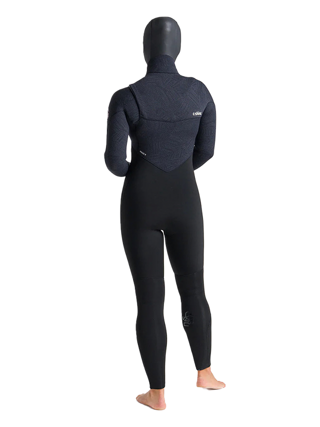 C-Skins Womens ReWired 6/5 Hooded Wetsuit - Black X Shade/ Crimson