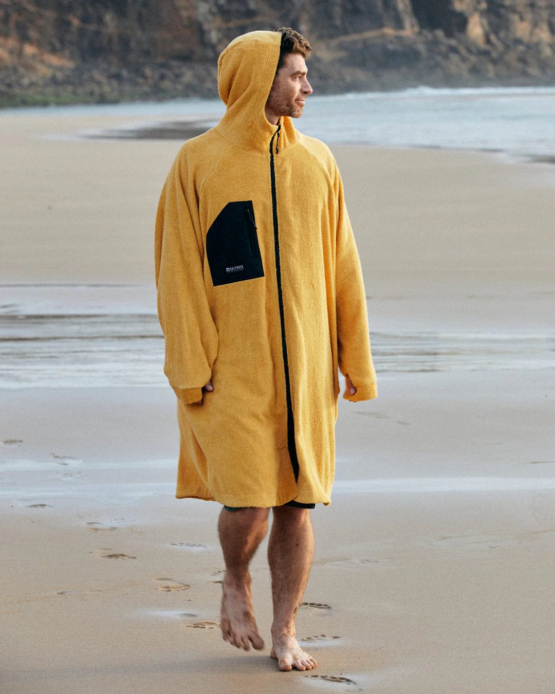Saltrock 3 in 1 Recycled Changing Robe - Black/Yellow