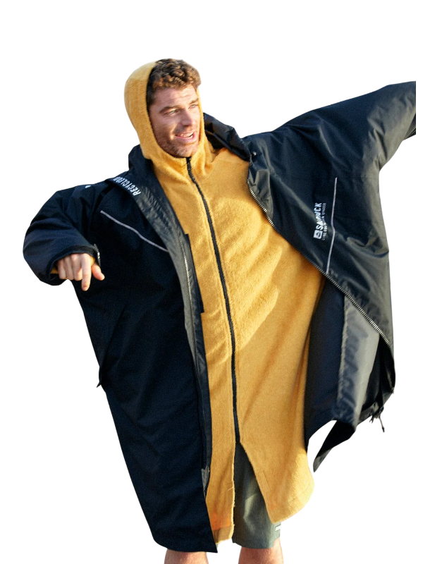 Saltrock 3 in 1 Recycled Changing Robe - Black/Yellow