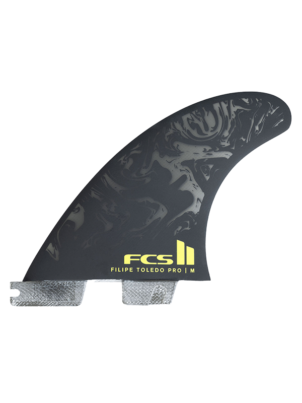 FCS 2 Filipe Toledo PG Accelerator Thruster Fins - Black/Acid