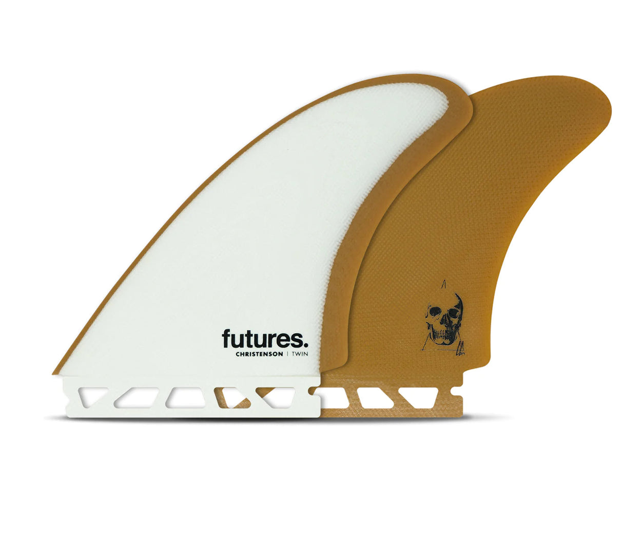Futures Christenson Twin Fins - White/Brown-Surfboard Accessories-troggs.com