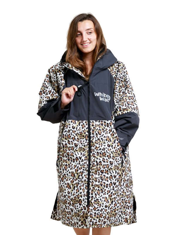 White Water Hard Shell Changing Robe - Leopard Print