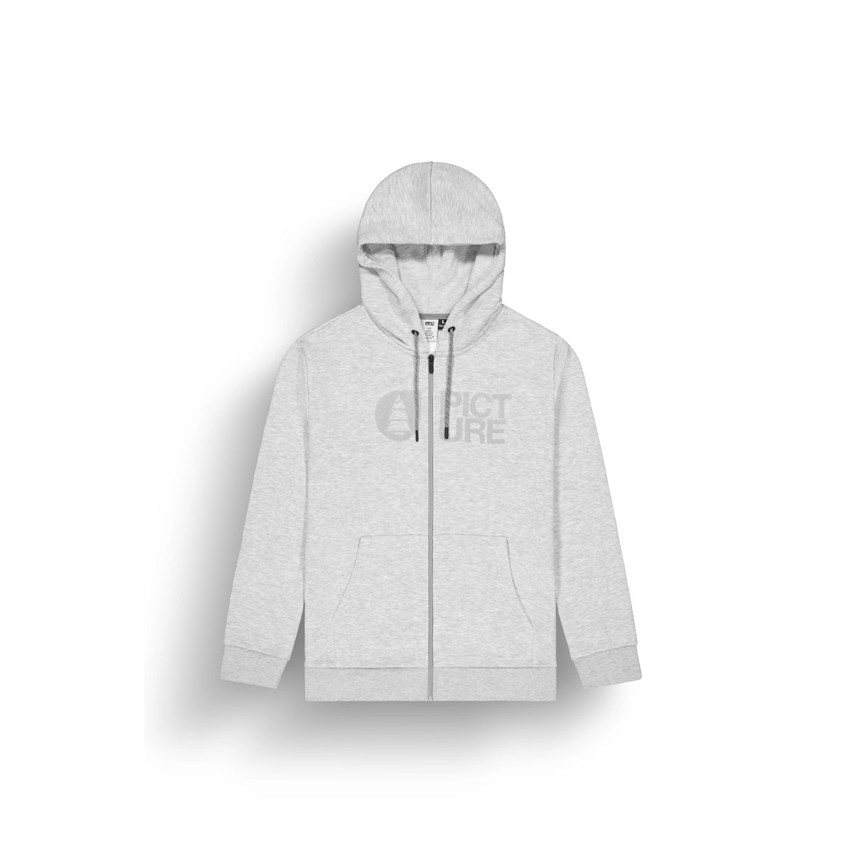 Picture Basement Flock Zip Hoodie - Grey Melange