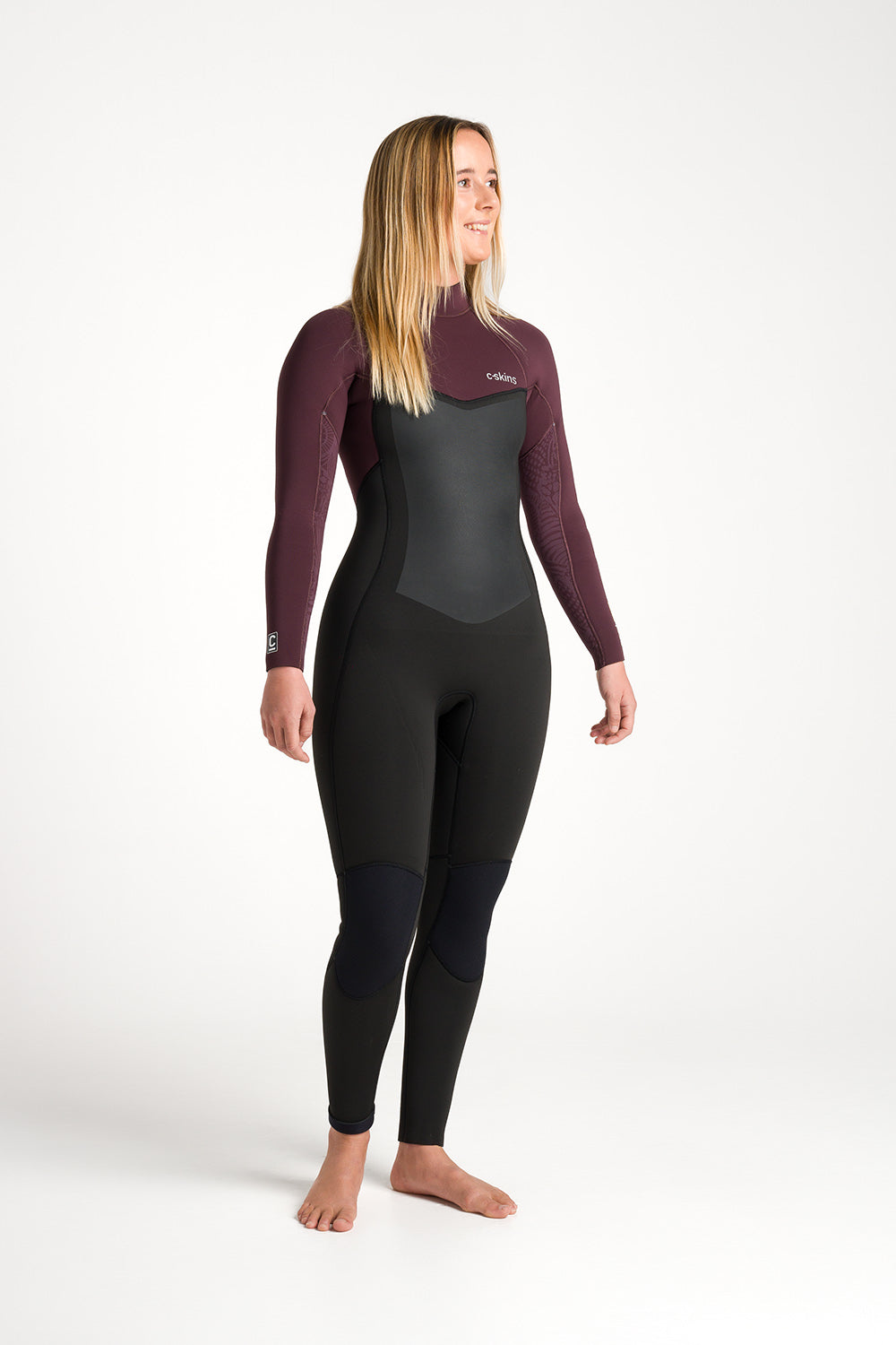 C-Skins Womens Surflite 5/4/3 Wetsuit - Black/Rust/C.Yellow