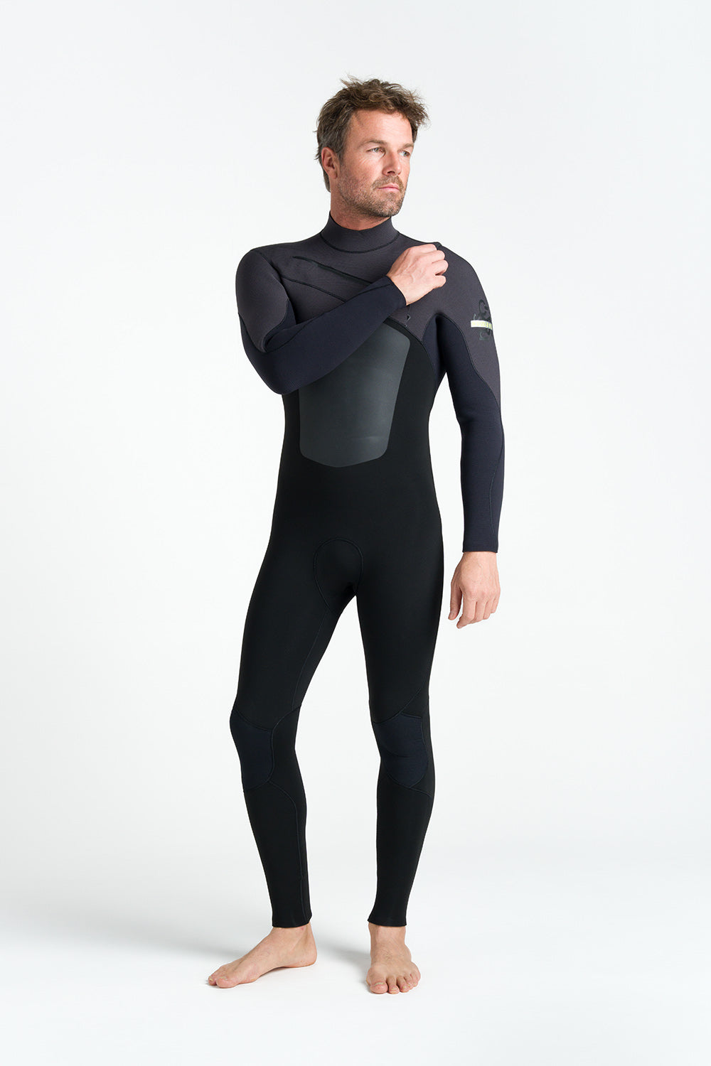 C-Skins NuWave Rewired 5/4 Chest-Zip Wetsuit - Black/Lime