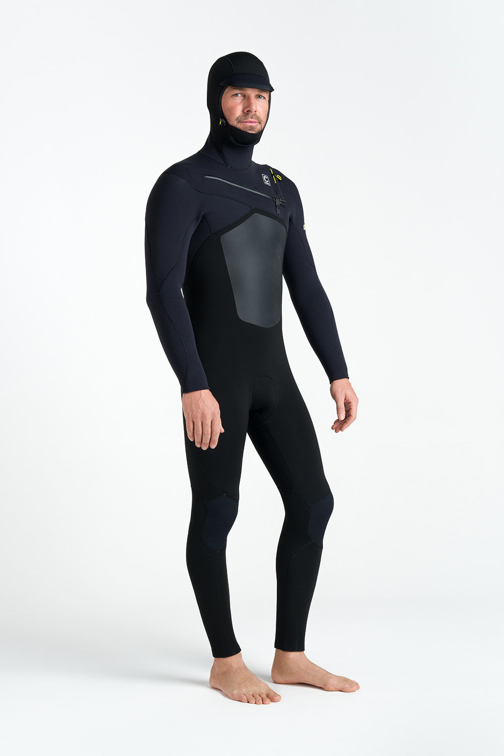 C-Skins NuWave Rewired 6/4 Hooded Wetsuit - Black/Lime
