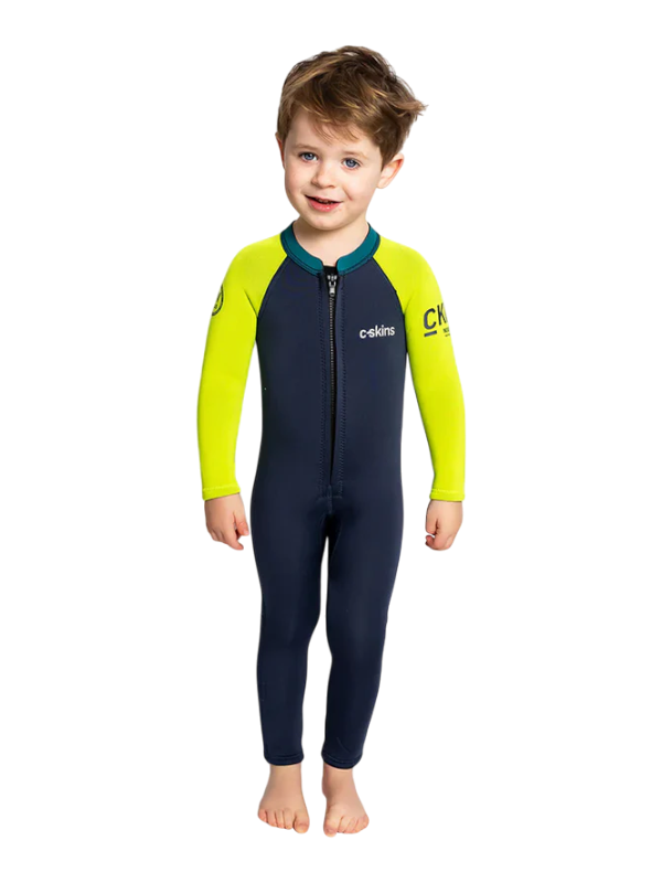 C-Skins Toddler NuWave C-Kid Front Zip Wetsuit - BlueStone/Lime