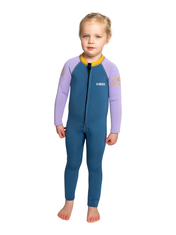 C-Skins Toddler NuWave C-Kid Front Zip Wetsuit - Steel Blue/Lilac