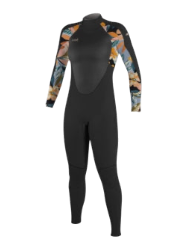 O'Neill Girls Epic 4/3 Wetsuit - Black/Demi Floral