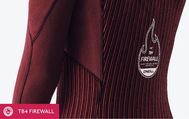 O'Neill Mens Hyperfreak Fire 5/4+ Chest Zip Wetsuit - Black/ DKRed-Mens Wetsuits-troggs.com