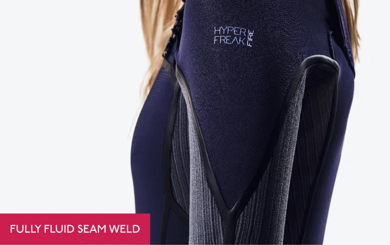 O'Neill Mens Hyperfreak Fire 5/4+ Chest Zip Wetsuit - Black/ DKRed-Mens Wetsuits-troggs.com