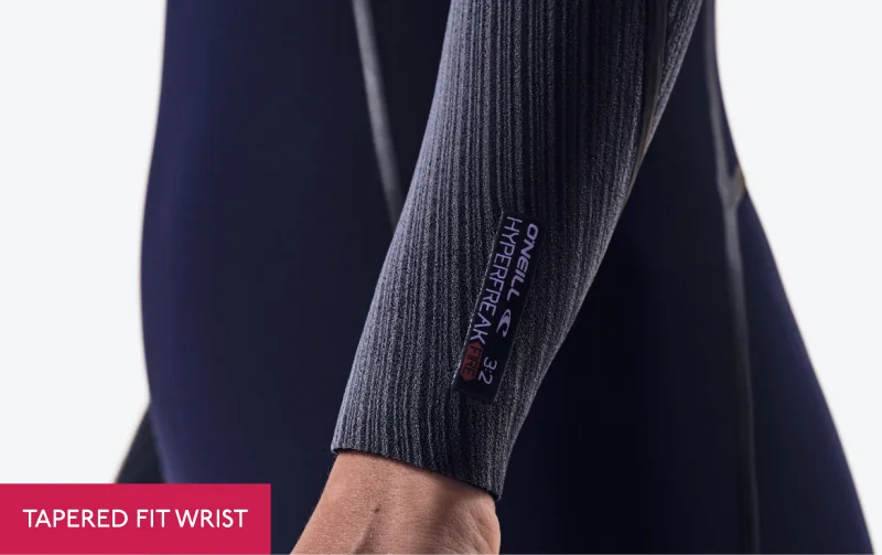 O'Neill Mens Hyperfreak Fire 5/4+ Chest Zip Wetsuit - Black/ DKRed-Mens Wetsuits-troggs.com