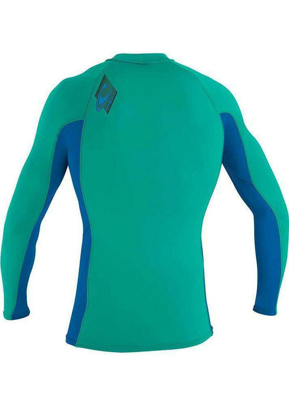O'Neill Youth Premium Skins L/S Rash Vest - Baltic Green/Ocean-Rash Vests & Thermal Vests-troggs.com