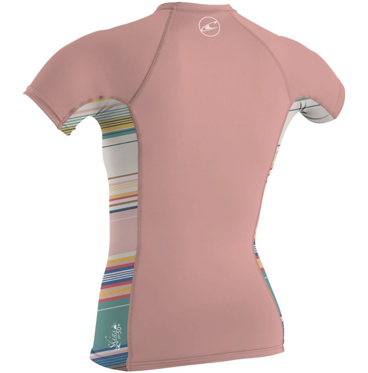 O'Neill Youth Premium Skins S/S Rash Vest - Peony/Baja Stripe/Peony-Rash Vests & Thermal Vests-troggs.com