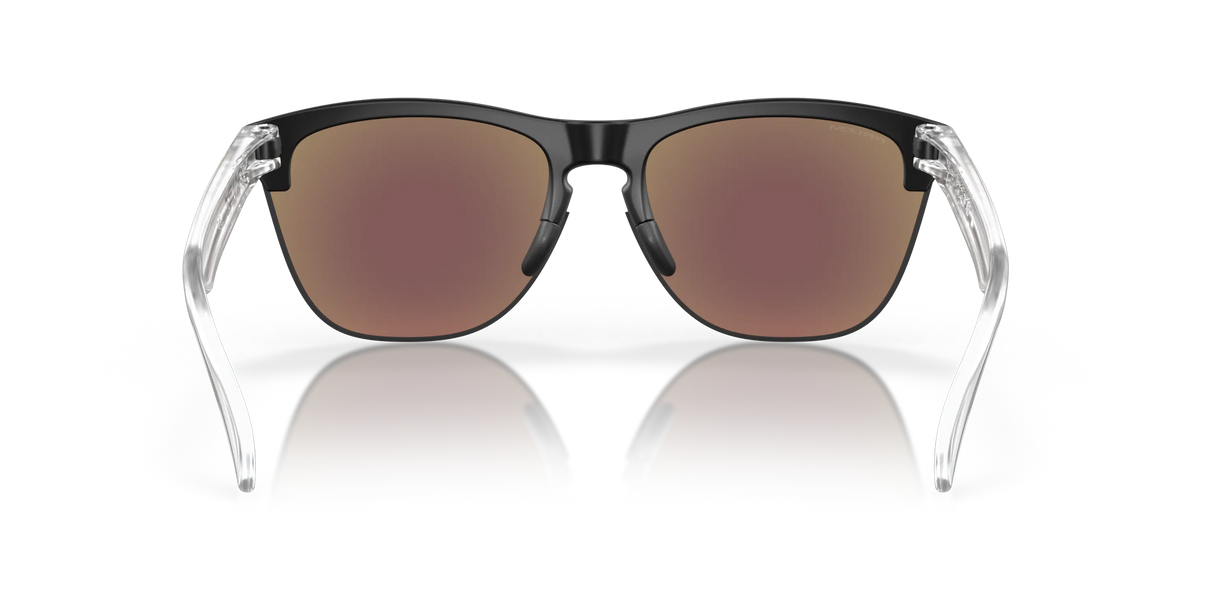 Oakley Frogskins Lite - Matte Black/Matte Clear Frame with Prizm Sapphire Lens-Sunglasses-troggs.com
