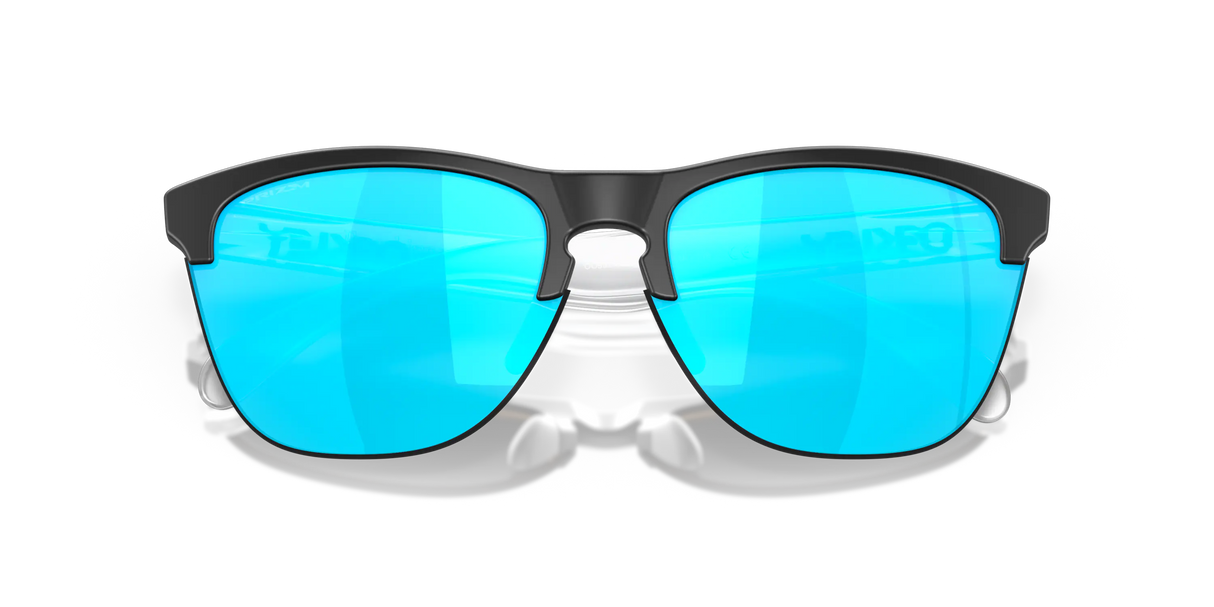 Oakley Frogskins Lite - Matte Black/Matte Clear Frame with Prizm Sapphire Lens-Sunglasses-troggs.com