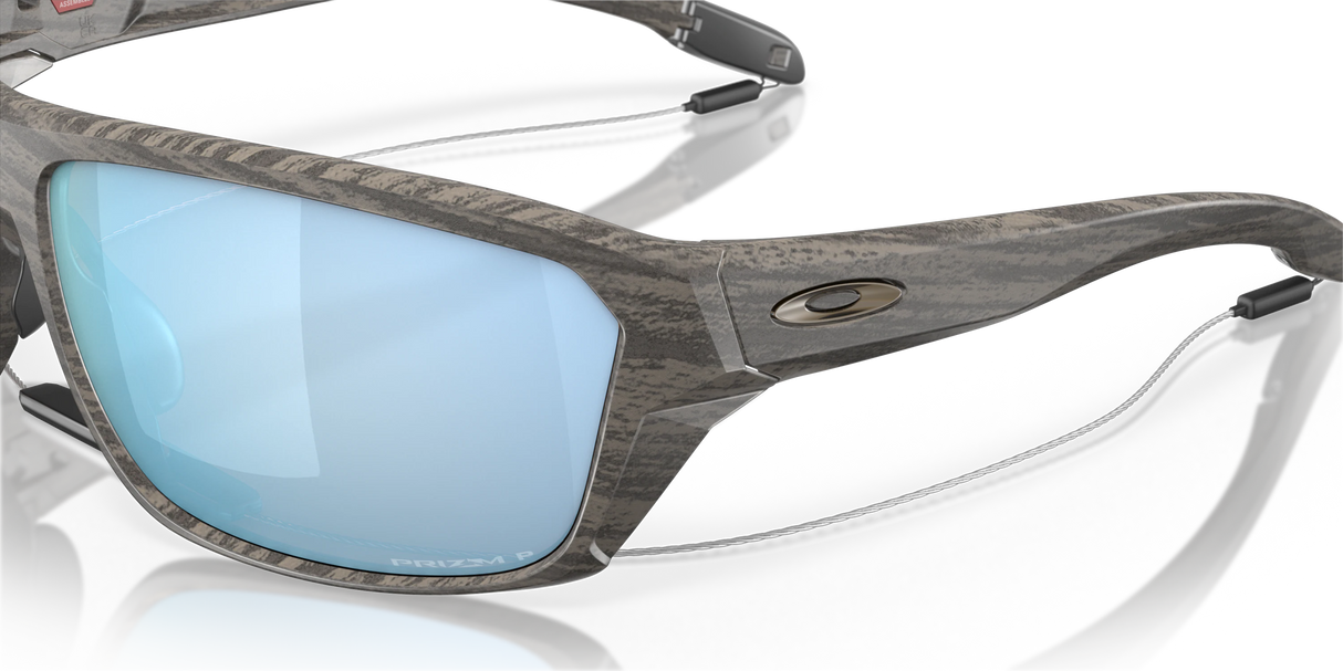 Oakley Split Shot - Woodgrain Frame with Prizm Deep Water Polarized Lens-Sunglasses-troggs.com