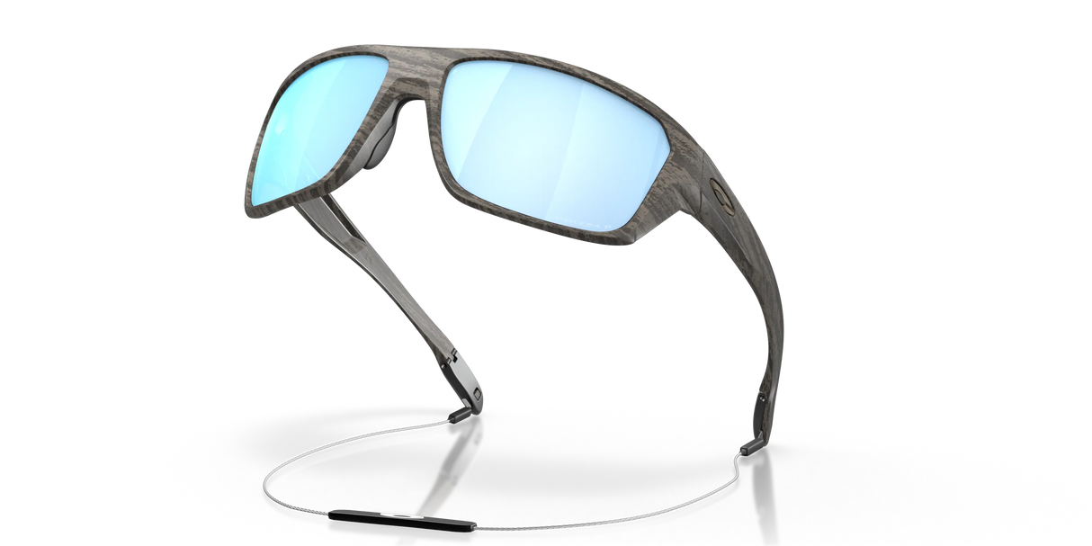 Oakley Split Shot - Woodgrain Frame with Prizm Deep Water Polarized Lens-Sunglasses-troggs.com